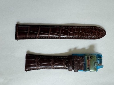 Jacques Lemans Brown Genuine  Alligator band strap 22mm Made in USA
