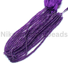 Natural Purple African Amethyst Beads, Faceted Rondelle Cut Stone, 3.25-3.50 MM.