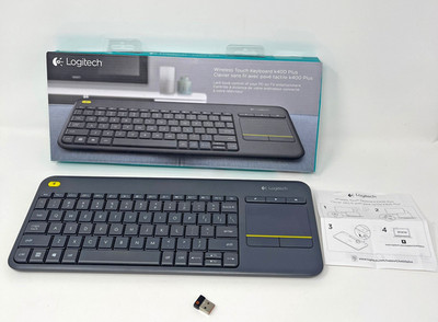 Logitech K400 Plus Wireless Keyboard for PC/TV/Laptop w/Touchpad Plus Receiver