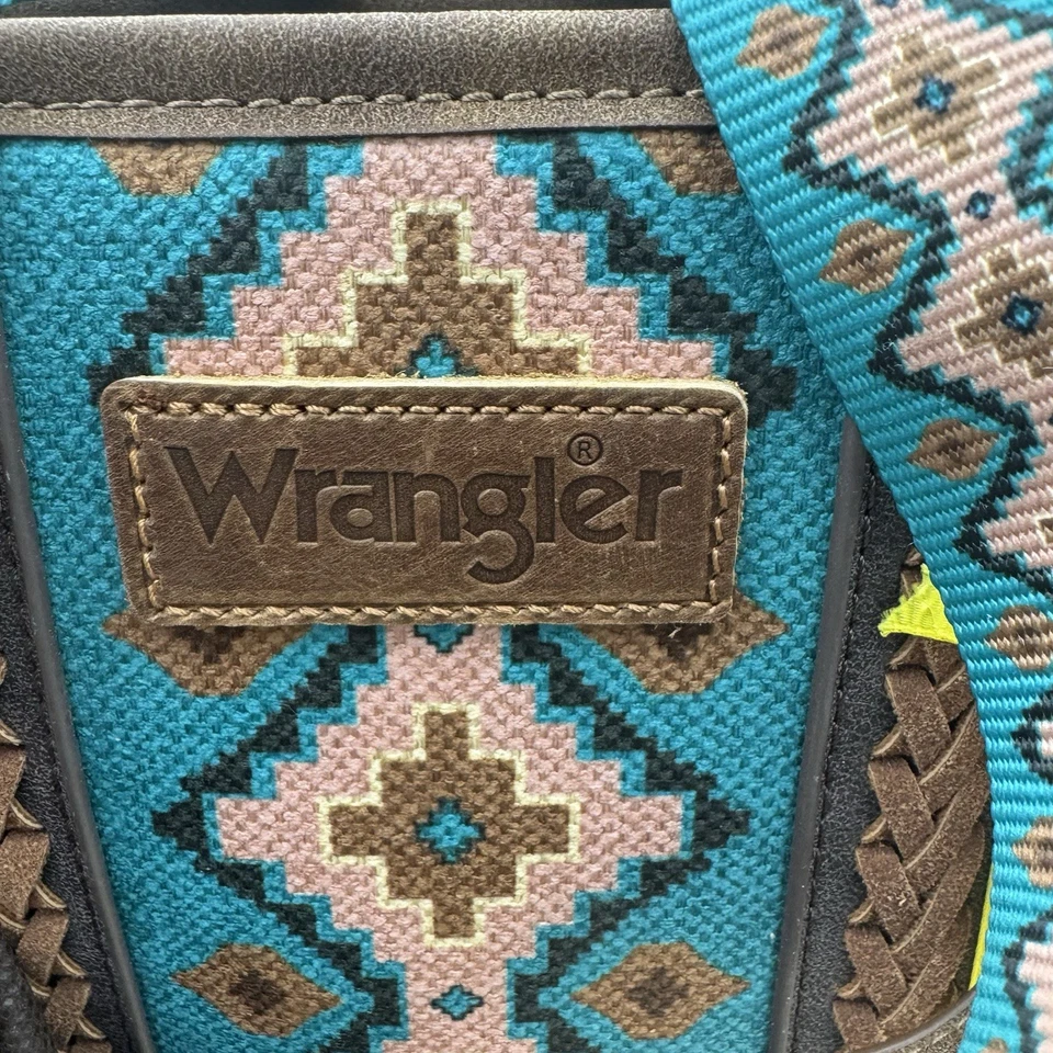 Montana West Wrangler Southwestern бирюзовый акцент сумка с короткими ручками женщин - Изображение 2 из 4