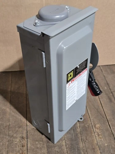 Square D H361RB Disconnect Switch 30A 600VAC 3P Fusible 3R Rainproof Enclosure