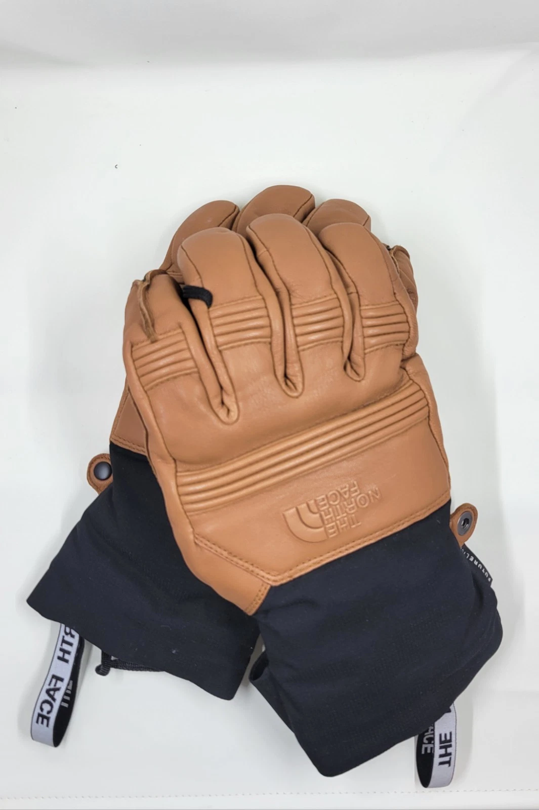 The North Face Brown Black Leather Winter Sports Gloves for Skiing Snowboarding