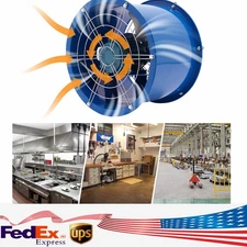 16" Axial Fan Blower Cylinder Pipe Spray Booth Paint Fumes Exhaust Extractor Fan