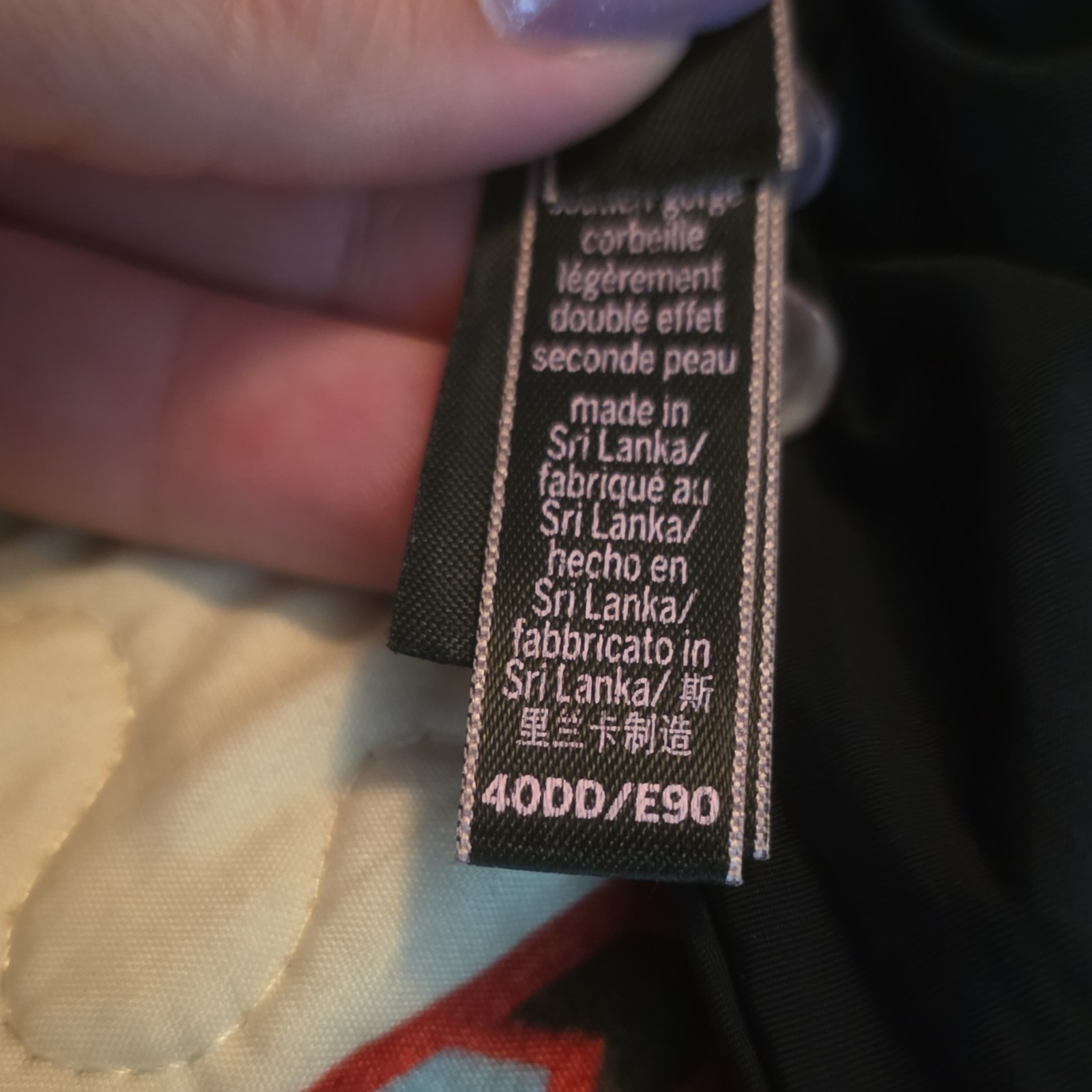 Women's Black Bra 40DD Solid Pattern Full Coverag… - image 3