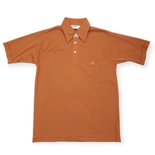 VTG Penguin Polo Shirt Grand Slam Munsingwear Mens M 70s 80s Brown USA Made NWOT