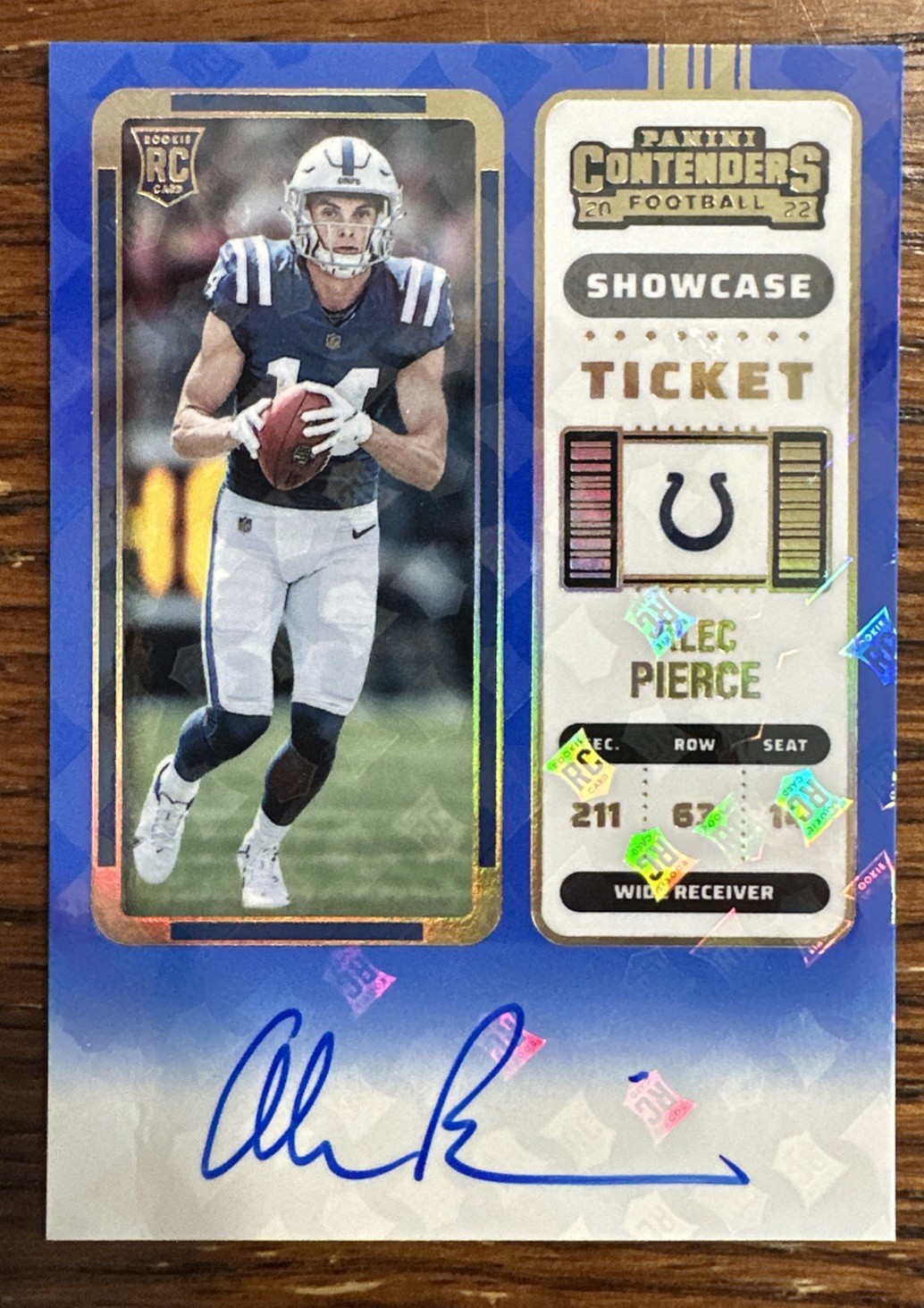 2022 Panini Contenders Showcase Ticket Alec Pierce Rc Auto