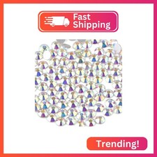 beadsland 144pcs Flat Back Crystal Rhinestones Round Gems for Nail Art and Craft