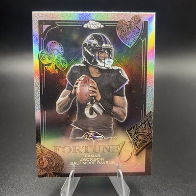 2025 Topps Chrome Refractor Fortune 15 Lamar Jackson Baltimore