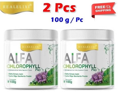 2 X Real Elixir Alfa Chlorophyll Plus 100% Natural Fiber Drink 100 g