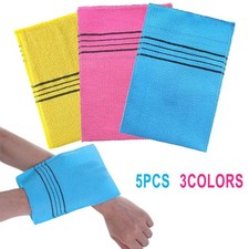 5Pcs Korean Italy Asian Exfoliating Bath Washcloth Body Scrub Shower Soft Towels