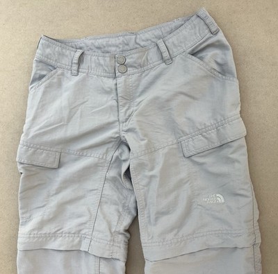 The North Face Womens Zip Off Convertible Cargo Pants Beige Nylon