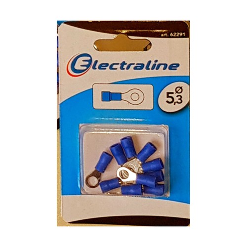 ELECTRALINE Terminale A Occhiello Blu Confezione Pezzi 10 Mm. 5,3 - Foto 3 di 3