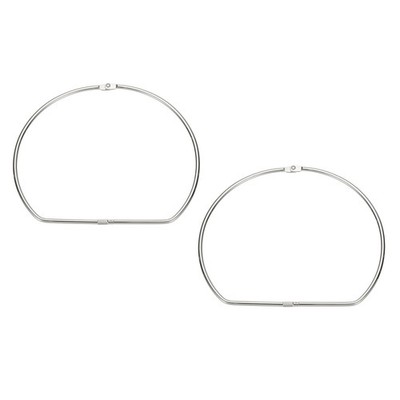 Binderinge für Ordner, 2 Stück 20 cm Metall versilbert D-Form