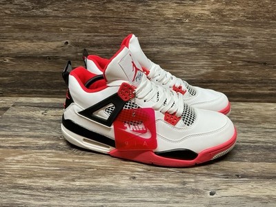 Size 10.5 - Air Jordan 4 Retro OG Mid Fire Red Black White Leather (DC7770-160)
