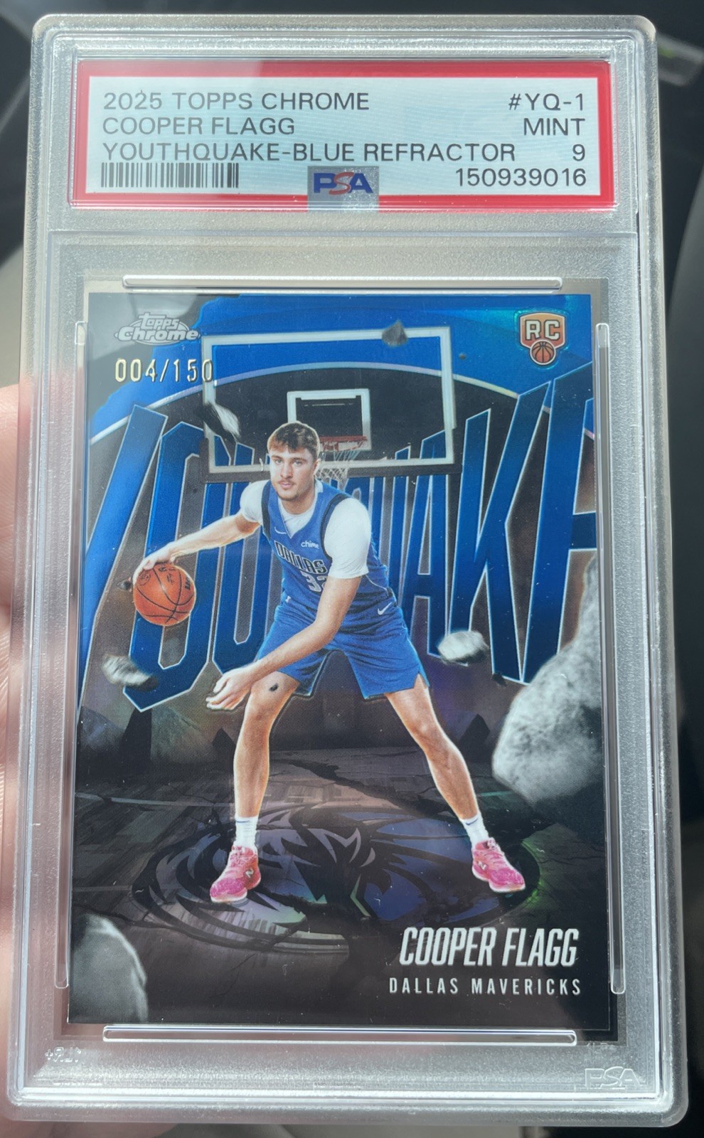 2025 Topps Chrome Youthquake Blue Refractor/150 Cooper Flagg PSA 9