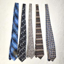 Set of 5 Classic Length Mens Silk Ties Various Patterns