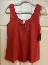 Melrose and Market New Sleeveless tie front blouse, XS Red.