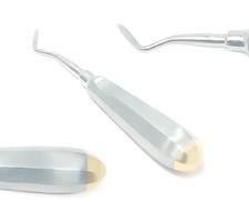 Oral Dental Root Elevator Flohr Left With Gold Handles Premium Quality  
