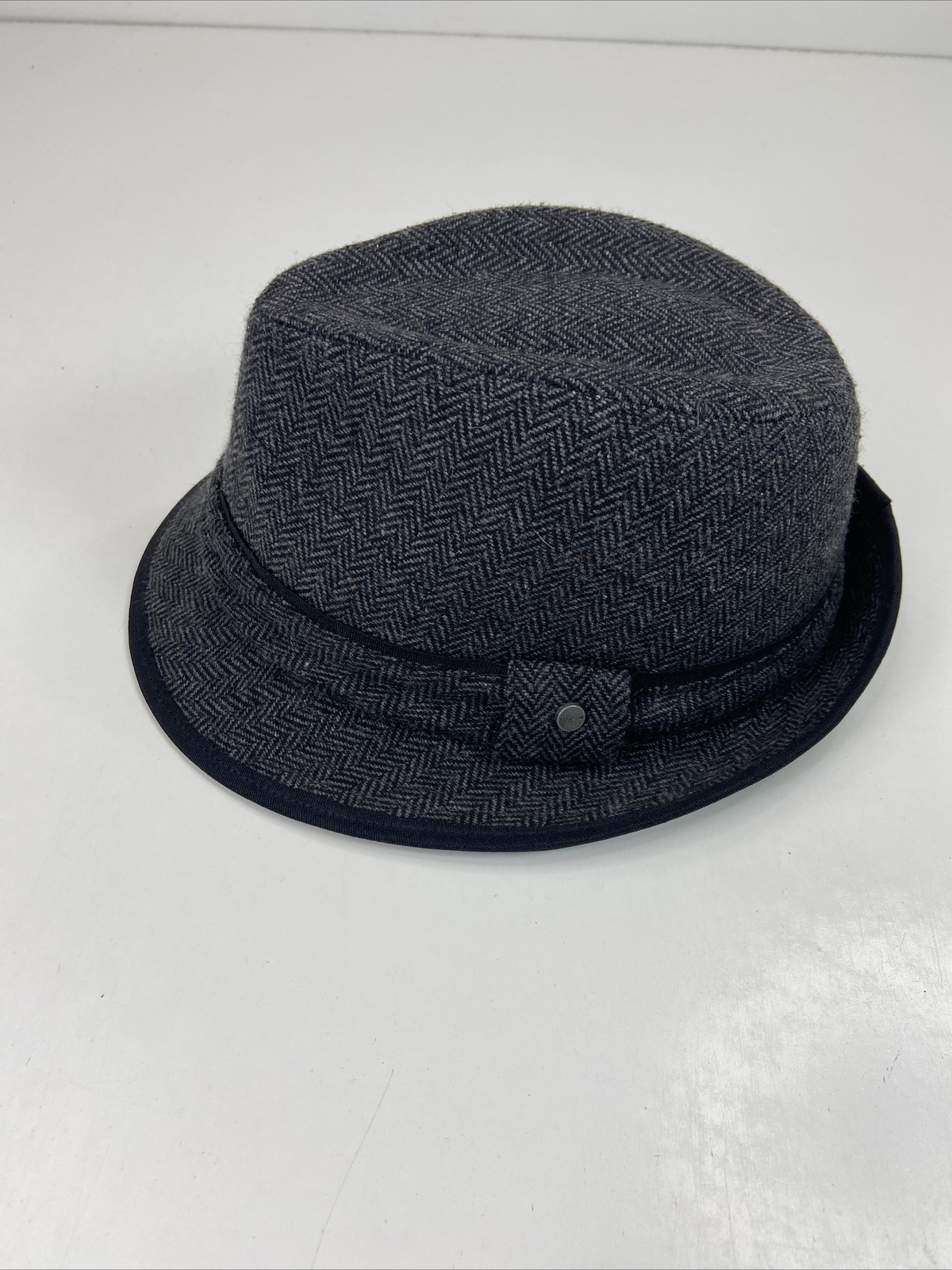 Stetson Men’s Fedora Hat Grey Herringbone Size M Gem