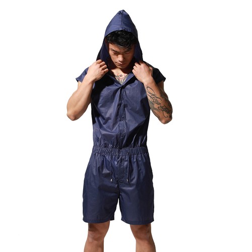 Herren durchscheinende T-Shirts leicht dünn Beachwear Sonne UV Schutz Shorts Overall - Bild 10 von 14