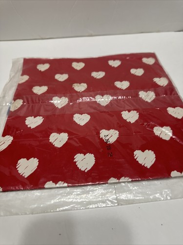 3 PKG GIFT WRAP WRAPPING PAPER HALLMARK CLEO CARLTON RED HEARTS BIRTHDAY VTG - Picture 7 of 7