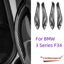 For BMW 3 4 Series F34/36 Carbon Fiber Black Interior Door Pull Handle Set Cover