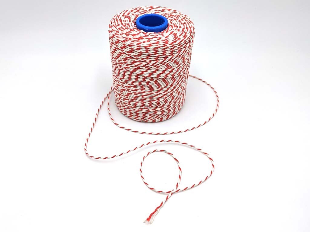 Twine String Bakers Red & White Catering 2mm Arts Crafts Parcel Cotto 300m Spool