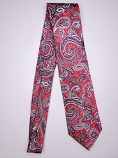 Geoffrey Beene Mens Formal Necktie 63"Lx3.75"W Red/Gray Neck Tie