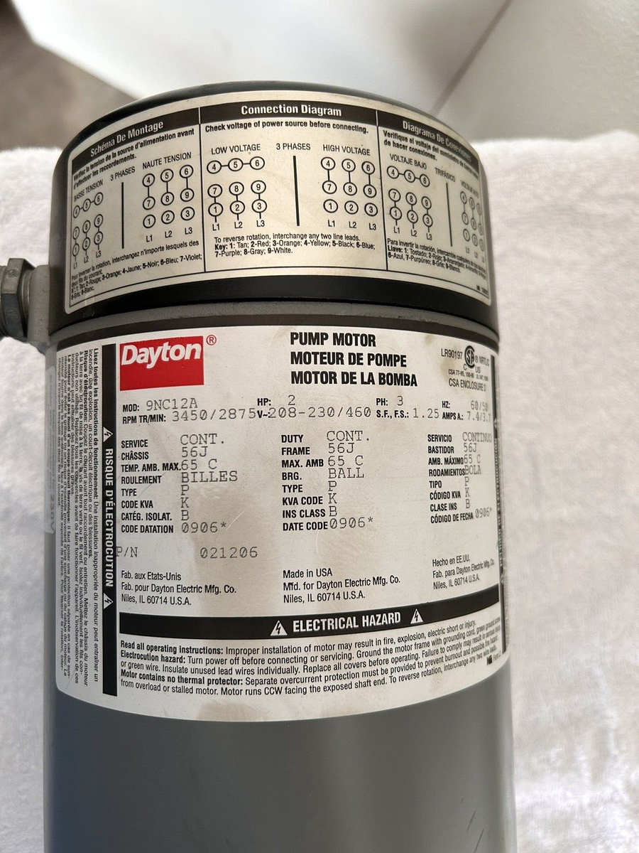 Pompe Booster Dayton Grainger 1/2 HP - Modèle 1P879, 12 étages, Occasion