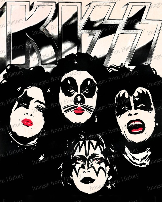 8x10 Print Rock Band Kiss Paul Stanley Ace Frehley Early Concert