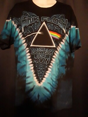 Liquid blue PINK FLOYD-DARK SIDE OF THE MOON TIE DYE TSHIRT L WATERS 