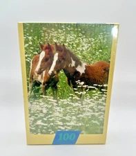 NOS Foals and Flowers 100 pc Puzzle Complete Springbok by Hallmark NEW