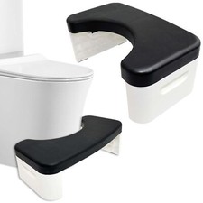 7-inch Detachable Squatting Toilet Stool Portable Bathroom Step Black