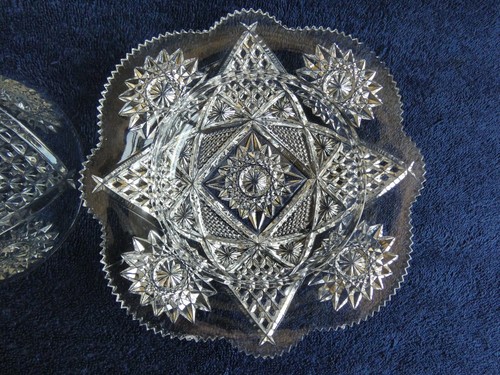VINTAGE BOHEMIA GLASS CHEESE BUTTER DOME c1930 - Picture 3 of 6