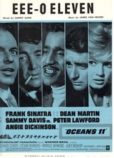EEE - O ELEVEN SHEET MUSIC-OCEANS 11-SINATRA/MARTIN/DAVIS/LAWFORD-1960-RARE-NEW!