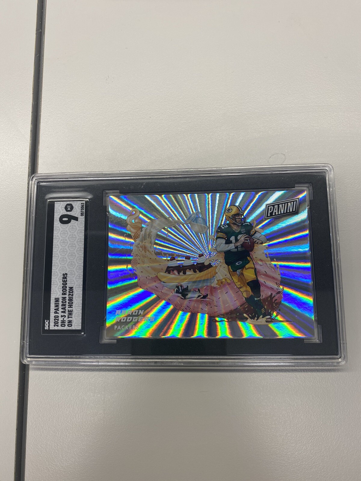 Aaron Rodgers 2020 Panini Rewards On The Horizon SGC 9 Mint Similar To Kaboom!