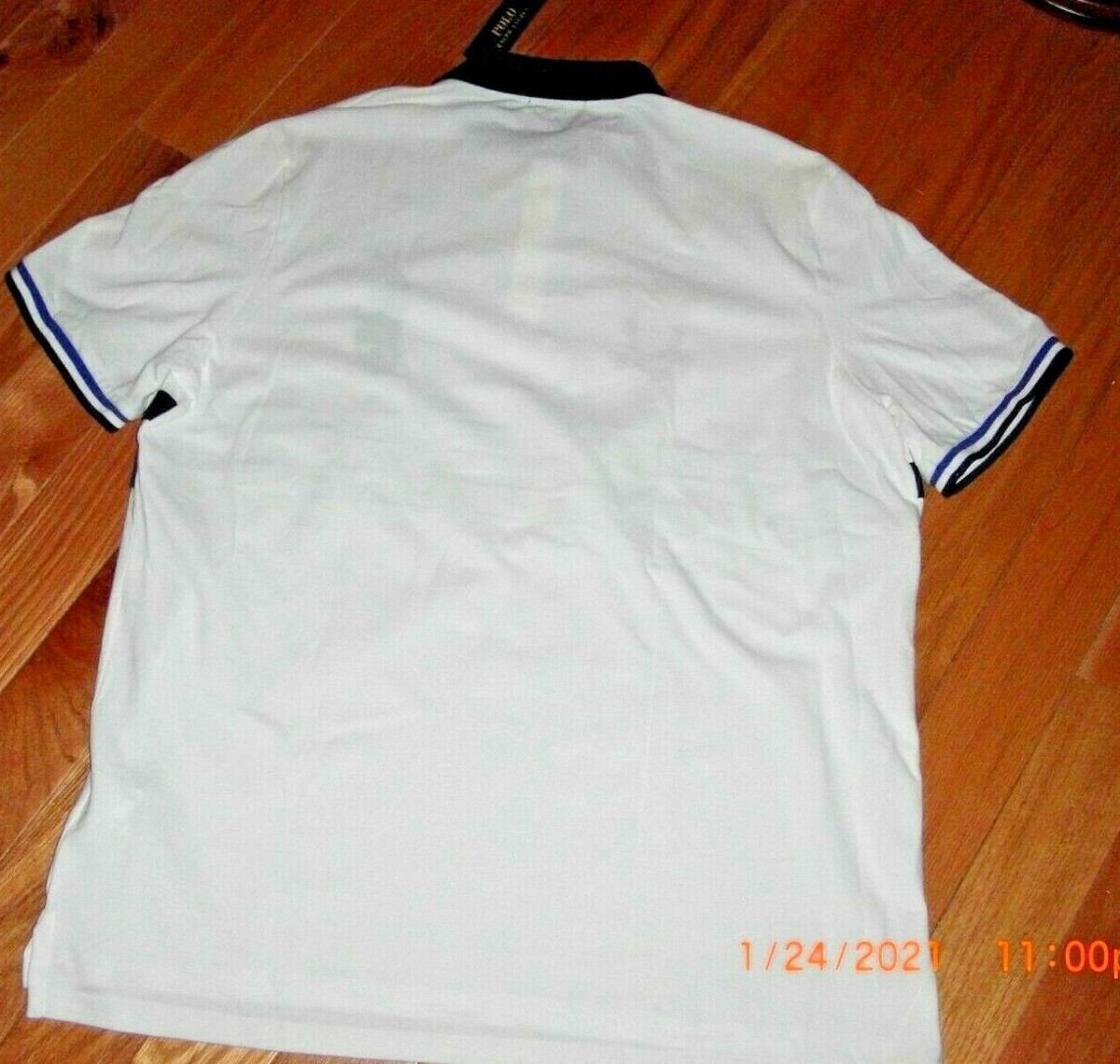 Polo Ralph Lauren White Gold Crest Shirt Men's XL Big Navy