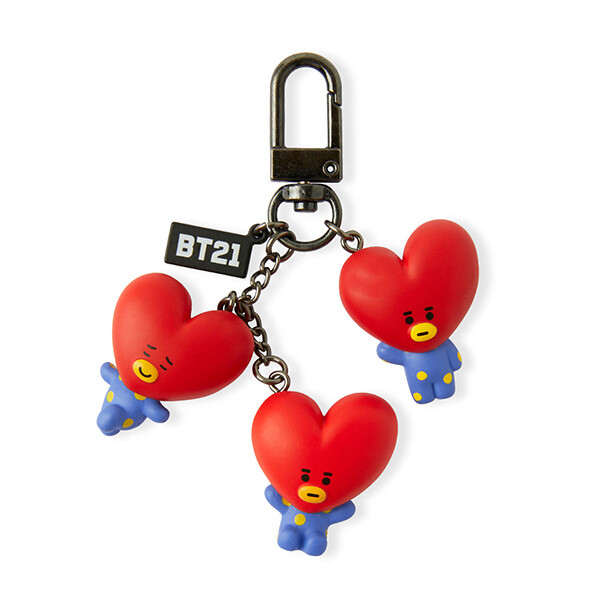 BTS BT21 Official Authentic Tata Dangle Figure Keyring + Free