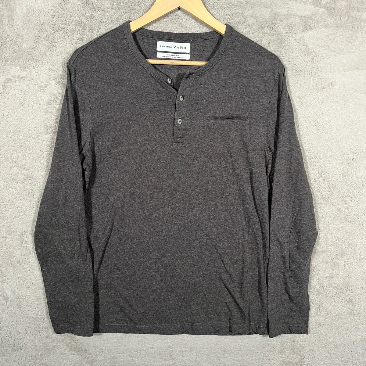 Zara henley t shirt cheap