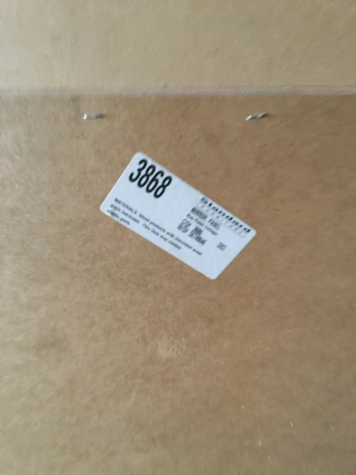 Large Windowpane Window Frame Mirror Distressed White Wood Finish 48x40in - Image 4 of 4