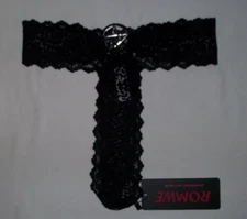 Romwe pentacle decor sheer lace thong panties XS black nwt goth witchcraft