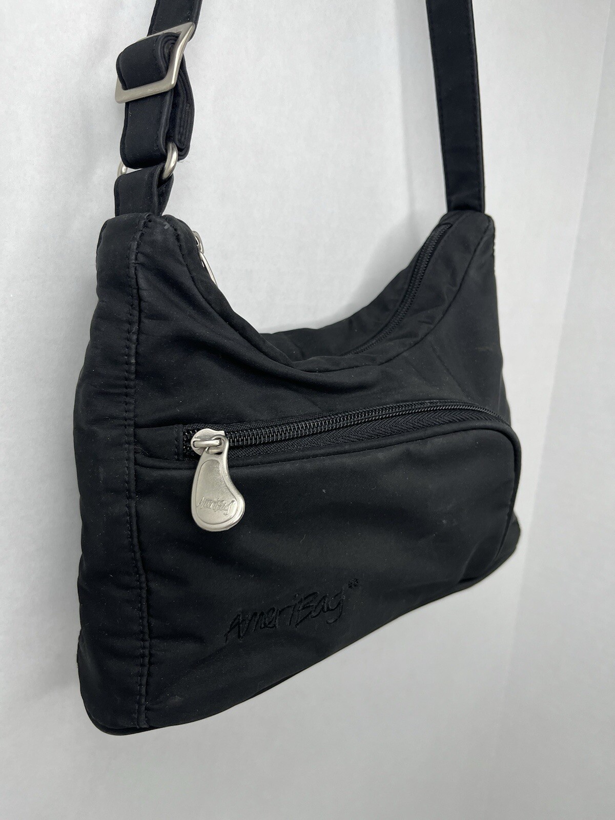 Ameri Nylon Healthy Mini Shoulder Bag Solid Black… - image 4