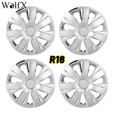 16" Set of 4Pcs Wheel Covers Snap Hubcaps Caps Fits R16 Tire & Rim Chrome White