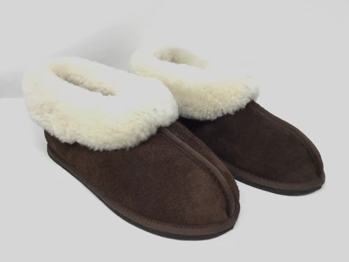 Karu Genuine Sheepskin Slipper Mens USA 11 100% Wool Lining NWOT