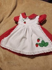Jayne Copeland Vtg Girls Dress Red White Lace 4T With Apron Prairie
