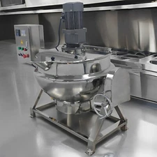 Sandwich Pot w/Stirring&Edge Scraper 13.2gal Tilting Jacketed Kettle 220V 3Phase