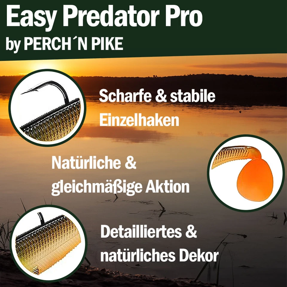 Gummifische mit Haken im 6er Set | Kunstköder für Hecht Zander & Barsch | Köder - Bild 2 von 4