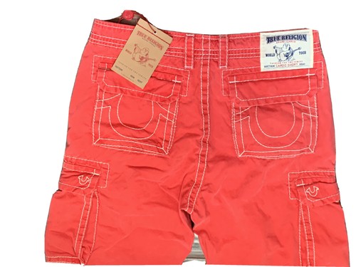 True Religion Men Cargo Red Shorts 31 
