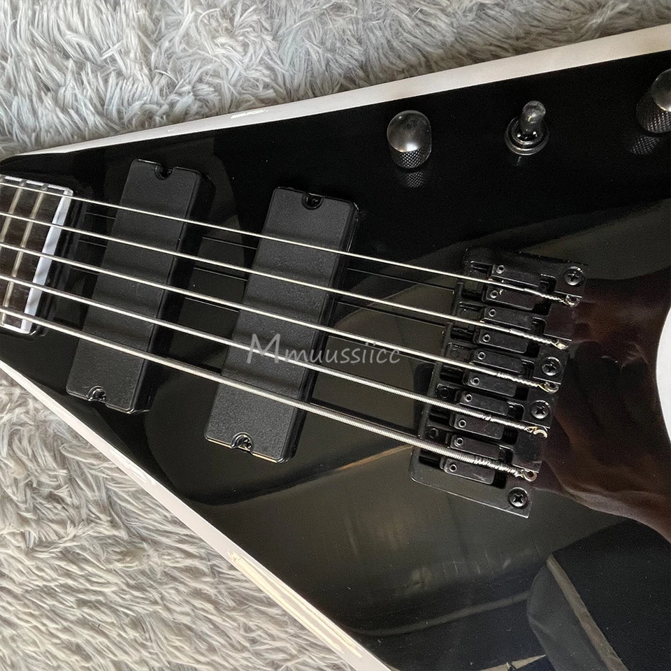 Black 5 Strings Electric Guitars Black Hardware Active Pickups Fast Ship - Image 4 of 4