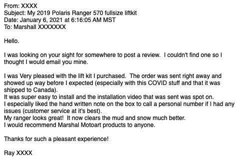For Polaris Ranger Lift Kits Fits MidSize 2.5" Fit 2015 ETX Marshall Motoart USA - Picture 8 of 12